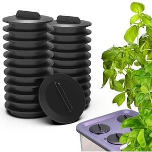Plant Spacer Kit Compatible with Aerogarden,Plant Spacer Cover for Aerogarden Spacer Caps,for Indoor Hydroponic Growing System,Plant Grow Deck Openings, Round, 25 Pack, Black