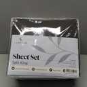 LuxClub 7 PC Split King Sheet Set, Breathable Luxury Bed Sheets, Deep Pockets 18" Eco Friendly Wrinkle Free Cooling Sheets Machine Washable Hotel Bedding Silky Soft - Dark Grey Split King