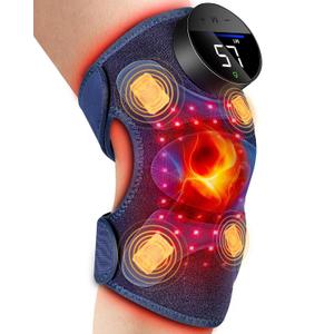 Upgraded 2.0 Red Light Therapy Knee Brace - Knee Massager with 4 Vibration Areas, Cordless Controller, Near Infrared Red Light Therapy Heated Device for Knee Elbow Shoulder