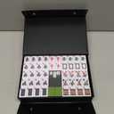Pycoal Traditional Chinese Mahjong Tile Set, 1.18'' Melamine Mahjong Tile Premium 146PCS Mahjong Set with Portable Carrying Case, Instruction Manual, Dice Set, Mah jongg Game Set for Family, Gathering