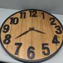 Montoire 24 Inch Wooden Farmhouse Wall Clock Large, Extra Large for Living Room Decor - Big Oversized Rustic Round Decorative Clocks for Walls, Battery Operated