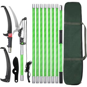 30 Feet Tree Pole Pruner Manual Branches Trimmer Tree Branch Garden Tools Loppers Hand Pole Saws Extendable Height Adustable System for Sawing and Shearing