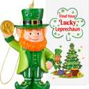 RattanView St Patricks Day Leprechaun Figurine Ornament Gifts Mini Irish Christmas Ornament with Lucky Leprechaun Card for St Patricks Day Gift Holiday Party Decoration