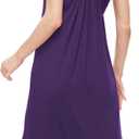 GYS Bamboo Viscose Sleeveless Nightgowns for Women Soft Full Slip Lounge Dress (M)