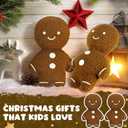 Bencailor 2 Pcs Gingerbread Christmas Pillows Plush Throw Gingerbread Men Pillows Cute Shaped Stuffed Pillows for Xmas Party Outdoor Cushion Decorations(Brown)