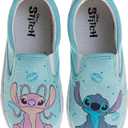 Disney Lilo and Stitch Lowtop Sneakers - Women Stitch Low Top Shoes Slipon Closure Cushioned Lightweight - Blue Pink (Size 6 Adults)