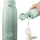 Portable Bottle Warmer for Travel, Baby Milk Warmer with Fast Heating & Long Battery Life, 17 Ounces Large Capacity Bottle Warmer with Long-Lasting Keep Warm Function, Green