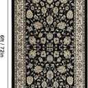 XWZO Runner Rug 2x6ft, Washable Hallway Runner with Non-Slip Backing, Spill Stain Resistant Floor Mat for Entryway Corridor Bedroom Kitchen Farmhouse, Soft Low-Pile Area Carpet, Black