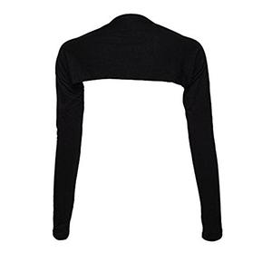 Bolero Shrugs for Women Long Sleeve Arm Sleeves Hijab Accessories One Size (Black)
