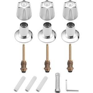 Bathtub& Shower 3-Handle Remodel/Rebuild Trim Kit Replacement for Price Pfister Verve, 3 Knob Metal HandleChrome