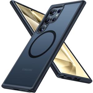 TORRAS Magnetic Shockproof for Samsung Galaxy S24 Ultra Case, [18N Mighty Magnetic] [12FT Military Grade Drop Tested] [Compatible with MagSafe] Protective Slim Case for Samsung S24 Ultra Case, Black