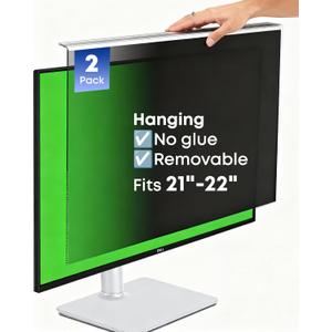 2-Pack Hanging Privacy Screen Protector for 21-22" Monitors, Removable & No Installation Required, 30 Privacy Filter, Effectively Blocks High-Energy 460nm Blue Light Dual Protection for Information Security & Eye Health (22"-16:9 (19.29"12.48"))