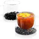 Double Walled Glass Coffee Mugs, Floating Coffee Bean Illusion Cups with Handle, 200ml Borosilicate Glass Mugs Insulated for Hot/Cold Beverages -Espresso, Tea, Latte,Cappuccino, Set of 2