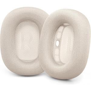 GEVO Upgraded Ear Cushions Replacement Earpads for AirPods Max 1 & 2 Headphones, Mesh Fabric Ear Pads Ear Covers Cups with Memory Foam and Magnet for AirPods Max 1 & 2 (Starlight)