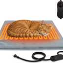 Pet Heating Pads for Cats & Dogs Outdoor Indoor, 17.7 * 17.7inches Puppy Cat Heating Pad Bed Mat Outdoor Waterprooof, Heated Dog Blanket Bed Outside, Gifts for Cats Puppy in Winter