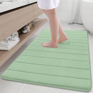 Buganda Memory Foam Bath Mat, 47" x 32", Ultra Soft and Non-Slip Bathroom Rugs, Water Absorbent and Machine Washable Bath Rug Runner for Bathroom, Shower, and Tub, Sage Green