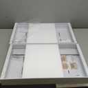 2Pack Expandable Pull Out Cabinet Organizer 21"Deep With Raising Pad for Framed Cabinets, Upgrade 3 Slide Rails Slide Out Drawers, Roll Out Shelves Adhesive,Adjustable Width 12.05"-20.4"White