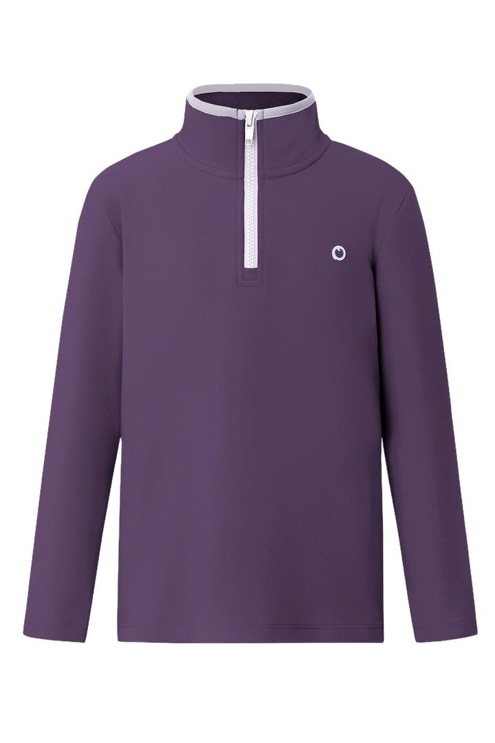PATPAT Boys Quarter Zip Pullover Thermal Sweater Purple 5-6Y