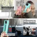 Varikke Compatible with iPhone 15 Case with Stand, Magnetic Vertical & Horizontal Kickstand Hand Strap Protective Phone Case, Candy Color Cute Thin Slim Hybrid Silicone Cover 6.1 Inch, Mint