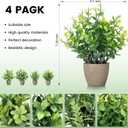 FAVOWREATH 4 Pack Fake Plants Ceramic Mini Artificial Greenery Potted Plants for Home Decor Office Decor Room Decor Farmhouse Decor Indoor Table Bathroom Decor