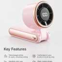 Portable Handheld Turbo Fan - 5 Gear High Speed 4000mAh Rechargeable Mini Personal Hand Fan Blow Cold Air, Battery Operated Travel Essentials, Beach Vacation, Gifts for Women, Men (Pink)