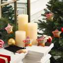 Syhood 18 Pcs Christian Christmas Ornaments Jesus Loves You Christian Double Sided Religious Ceramic Bible Verse Ornament for Christmas Tree Star Shaped Religious Xmas Church Home Decor for Mom Women