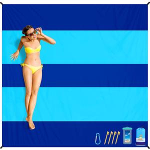 BYDOLL Beach Blanket Waterproof Sandproof 78''110'' Suits1-7 Adults Compact Lightweight Oversized Sand-Free Blanket Large Picnic Mat for Beach Travel Camping Hiking (Blue Mix) BYDOLL Beach Blanket Waterproof Sandproof 78''110'' Suits1-7 Adults Compact Lightweight Oversized Sand-Free Blanket Large Picnic Mat for Beach Travel Camping Hiking (Blue Mix)