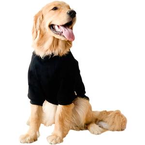 ANIAC Fall Large Dog Sweater, Big Dog Shirt with Long Sleeves, Warm Dog Hoodies, 55-66 LB (6XL, Black)