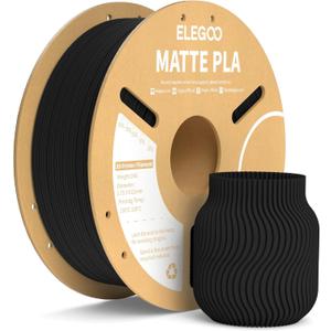 ELEGOO Matte PLA Filament Matte Black 1KG, 1.75mm 3D Printer Filament Dimensional Accuracy +/- 0.02mm, 1kg Carboard Spool (2.2lbs) Fits for Most FDM 3D Printers