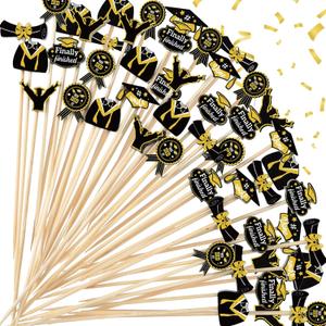Pickmesh 600 Pcs Graduation Cocktail Picks 4.7 Inch Class of 2025 Congrats Grad Theme Toothpicks Cocktail Skewers for Drinks Party Decorations for Appetizers Fruit Drinks Party Supplies