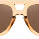 FEISEDY Vintage Aviator Sunglasses Double Bridge Women Men Large Square Thick Frame Trendy Eyewear UV400 B2846