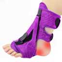 Plantar Fasciitis Night Splint, Adjustable Planter Facetious Orthotic Brace for Pain Relief, 3 straps Drop Foot Universal Size , Day Night Achilles Tendonitis & Heel Spur Relief for Women Men, Purple
