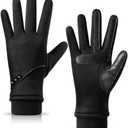 Winter Gloves Women with Touchscreen Fingers,Gloves for Women Water-Resistant with Anti-Slip Leather.M