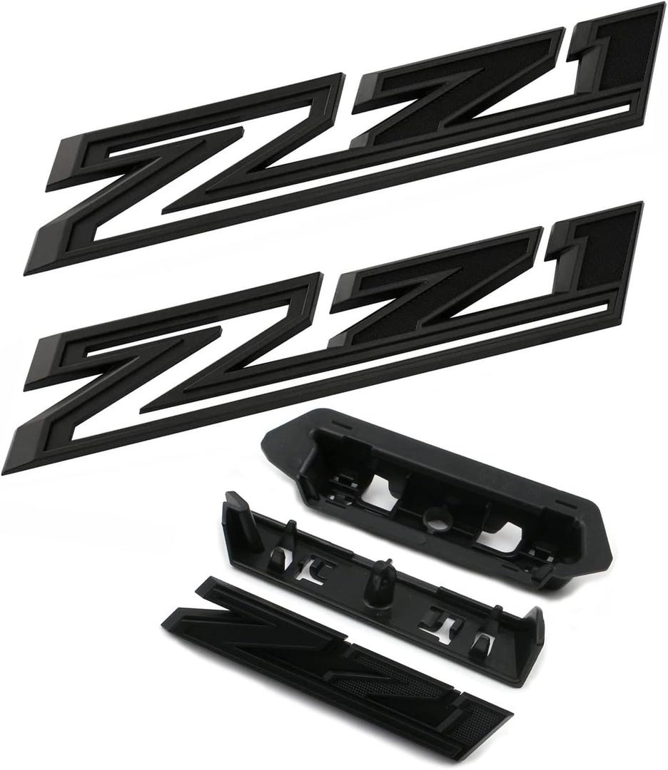 (Set of 3) 2019-2024 OEM 2pack Side Decals Emblems + Grille Z71 Badges Compatible with Silverado Z71 Parts 84632695 84384428 (All Black) (Set of 3) 2019-2024 OEM 2pack Side Decals Emblems + Grille Z71 Badges Compatible with Silverado Z71 Parts 84632695 84384428 (All Black)