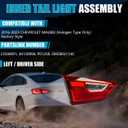 Halogen Inner Tail Light Assembly for Chevy Malibu 2016-2023, Halogen Rear Running Reversing Light Inner Tail Lamp Taillight Assembly for Chevy Chevrolet Malibu 84130996 GM2802114C, Driver Side