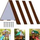 ABCCANOPY 52"X90" Swing Set Replacement Tarp for Playgrounds, Shade Screens (Brown/White)