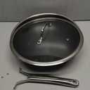 Wok pan,Hybrid 12 inch Wok with Lid, PFOA Free Cookware,non stick Stainless Steel Woks & Stir-fry pans Nonstick, Dishwasher and Oven Safe, Works on Induction