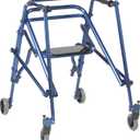 Drive Medical Nimbo 2G Mobility Aid Lightweight Posterior Walker with Seat, Large, Knight Blue