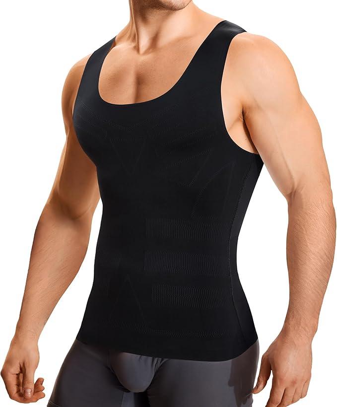 Mens Body Shaper Slimming Vest Compression Tank Top Shapewear Shirt, M
