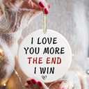 Couple Gifts for Christmas, Anniversary, Wedding - Ornament for Him and Her - Sentimental Romantic Gift for Husband, Wife, Boyfriend, Girlfriend - Love More