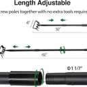 Stirrup Hoe and Cultivator Garden Tool Heavy Duty, Scuffle Loop Action Hoe Weeding Gardening Hand Tools for Women Kids Men, Metal Weeder Scraper Garden Hoe Rake Weed Puller Long Handle 32-62 inch
