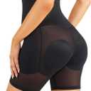 Irisnaya Women Shapewear Control Panties Body Shaper Butt Lifter Padded Hip Enhancer Seamless Underwear Hi- Waist Short (Medium, Black)