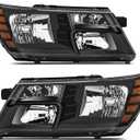 Headlight Assembly Compatible with 2009-2020 Dodge Journey Black Headlamps Replacement Pair Set Drive and Passenger Side