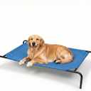 STARLATTA Elevated Dog Bed for Large Dogs, Washable Raised Cot with Skid-Resistant Feet, Waterproof Cooling Dog Beds with Oxford Cloth, Indoor/Outdoor Use, Blue 50in (XL- 50.8"x 31"x 8")