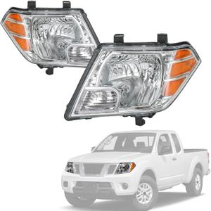 Headlights Assembly Replacement For Nissan Frontier 2009-2020, Replace 26060ZL40A 26060ZL40B, Amber