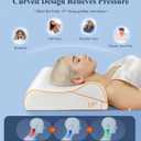 Cervical Neck Pillow for Neck Pain Relief, Memory Foam Side Sleeper Ergonomic Contour Pillow, Cooling Sleep Apnea Neck Support Pillow for Neck-Shoulder Pain, Almohadas Ortopédicas para Cuello y Espalda