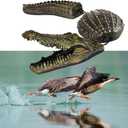 Alligator Pool Float Scary Decor - Gator Scare Away Geese Duck Bird Animal Large Crocodile Statue Floating Pond Decor Outdoor Garden Yard Lake Halloween Swimming Pool Decorations