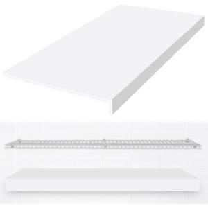 Hoolerry 1 PC Wire Rack Covers 16 x 33 Inch Wood Shelf Covers for Wire Shelving Pantry Shelves Covers Rack Liner Shelf Liners for Bathroom Kitchen Shelving Upgrade, White