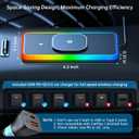 RGB Wireless Car Charging Pad for Magsafe, REESTECQI 15W LED Magnetic Wireless Charger for Car Non Slip Type C Charging Mat with 40W Car Charger Compatible with iPhone 17-12, Airpods (30CM Cable)
