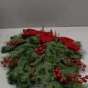 2 Pack Christmas Teardrop Swags 20 Inch Xmas Artificial Pine Teardrop Wreath with Pine Cones Berry Bow for Christmas Holiday Front Door Home Wall Hanging Decor